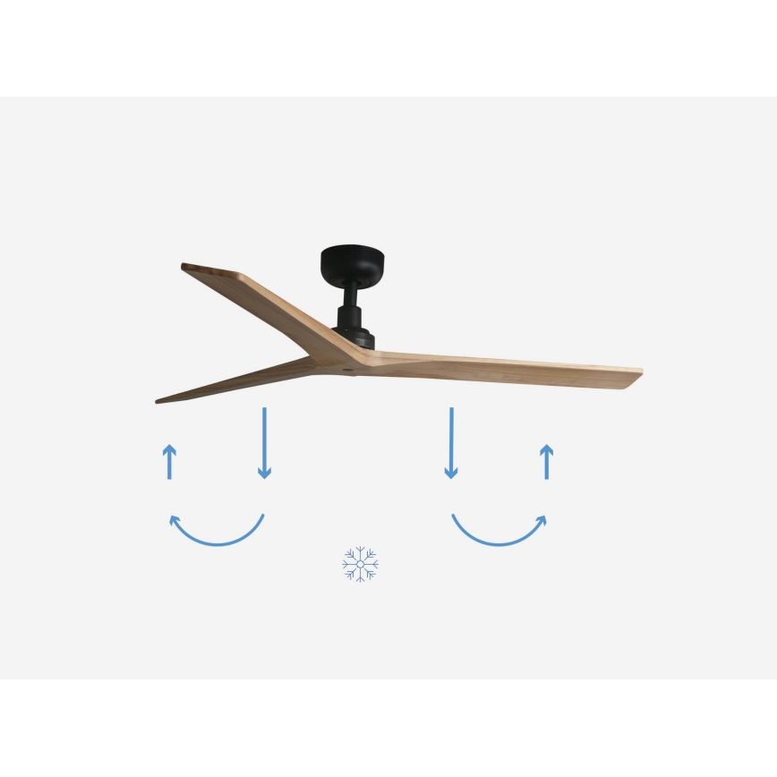 FARO 34283 - Stropni ventilator KLIM M rjava/črna pr. 125 cm + Daljinski upravljalnik