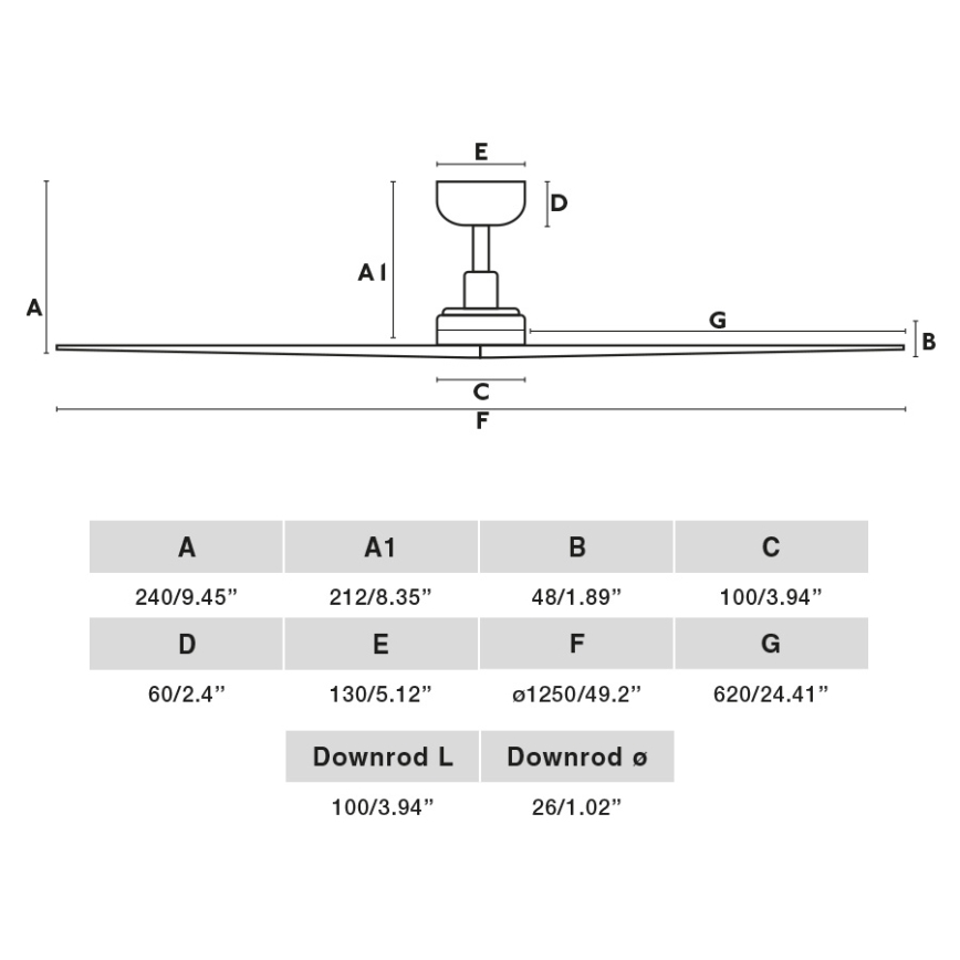 FARO 34283 - Stropni ventilator KLIM M rjava/črna pr. 125 cm + Daljinski upravljalnik