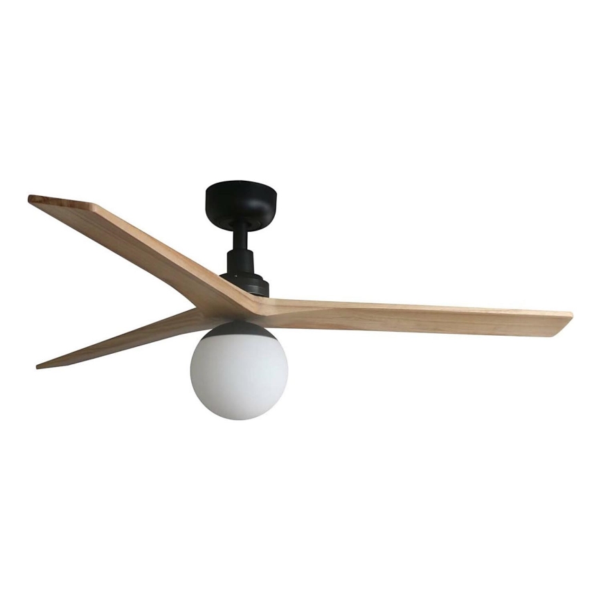 FARO 34283WT-11L - Stropni ventilator KLIM M 1xE27/15W/230V les/črna pr. 125 cm Wi-Fi Tuya + Daljinski upravljalnik