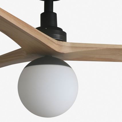 FARO 34283WT-11L - Stropni ventilator KLIM M 1xE27/15W/230V les/črna pr. 125 cm Wi-Fi Tuya + Daljinski upravljalnik
