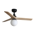FARO 34284-11L - Stropni ventilator KLIM S 1xE27/15W/230V les/črna pr. 92,5 cm + Daljinski upravljalnik