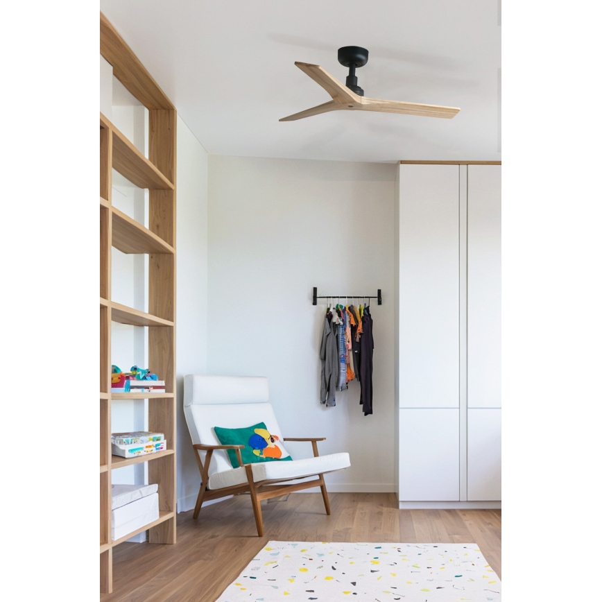 FARO 34284 - Stropni ventilator KLIM S bor/črna pr. 92,5 cm + Daljinski upravljalnik