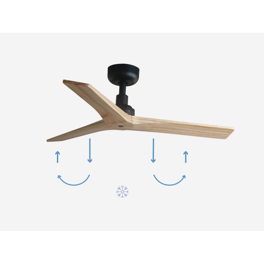 FARO 34284 - Stropni ventilator KLIM S bor/črna pr. 92,5 cm + Daljinski upravljalnik