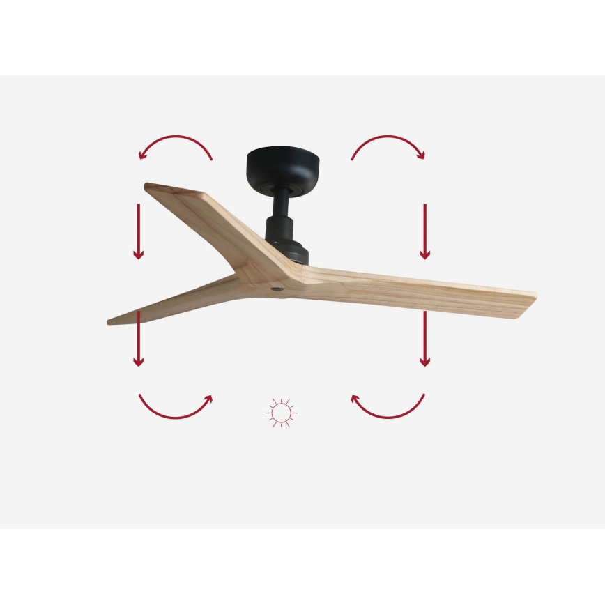 FARO 34284 - Stropni ventilator KLIM S bor/črna pr. 92,5 cm + Daljinski upravljalnik