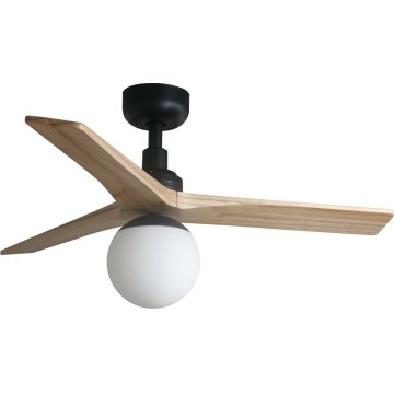 FARO 34284WT-11L - Stropni ventilator KLIM S 1xE27/15W/230V bor/črna pr. 92,5 cm Wi-Fi Tuya + Daljinski upravljalnik