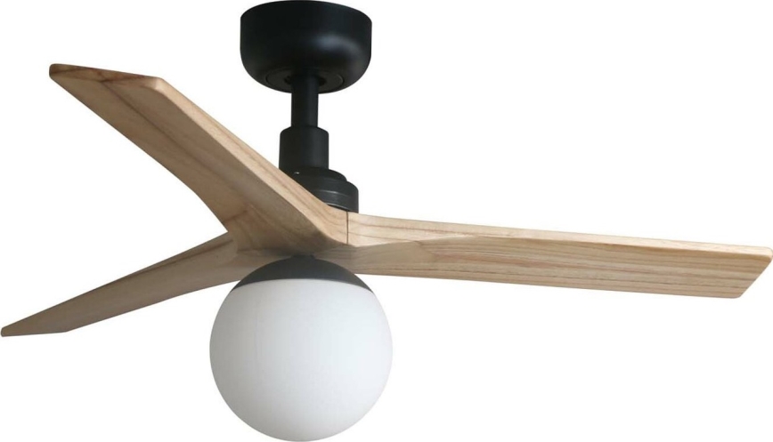 FARO 34284WT-11L - Stropni ventilator KLIM S 1xE27/15W/230V bor/črna pr. 92,5 cm Wi-Fi Tuya + Daljinski upravljalnik