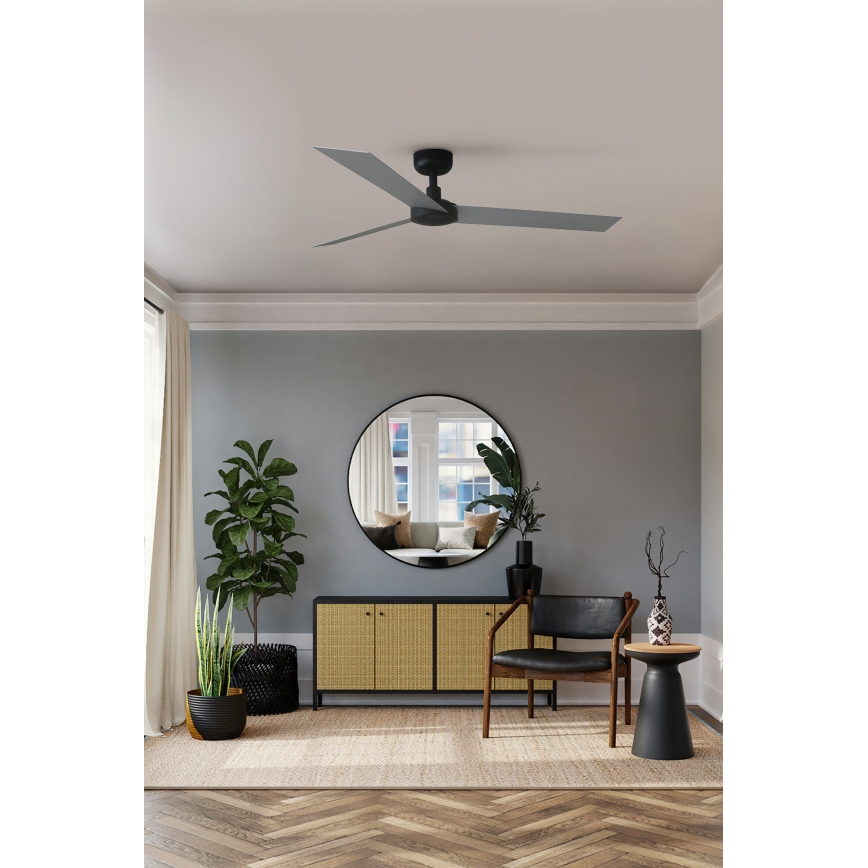 FARO 34286 - Stropni ventilator CRUISER L črna pr. 132 cm + Daljinski upravljalnik