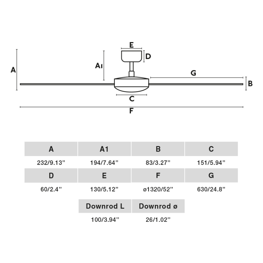 FARO 34286 - Stropni ventilator CRUISER L črna pr. 132 cm + Daljinski upravljalnik