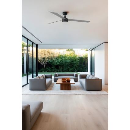 FARO 34287-1TW - LED Zatemnitveni stropni ventilator CRUISER XL LED/18W/230V 2700/4000/6500K pr. 160 cm črna/siva + Daljinski upravljalnik