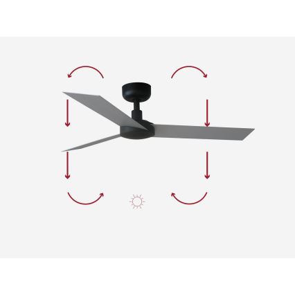 FARO 34287 - Stropni ventilator CRUISER XL črna pr. 160 cm + Daljinski upravljalnik