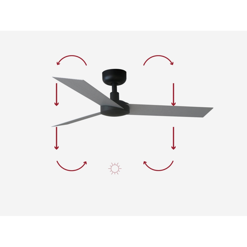 FARO 34287 - Stropni ventilator CRUISER XL črna pr. 160 cm + Daljinski upravljalnik