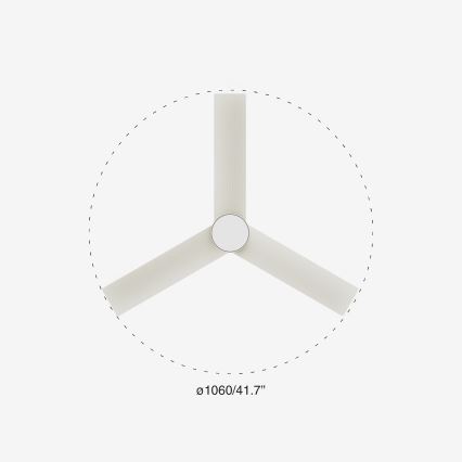 FARO 34288-1TW - LED Zatemnitveni ventilator CRUISER S LED/20W/230V pr. 106 cm 2700/4000/6500K + Daljinski upravljalnik
