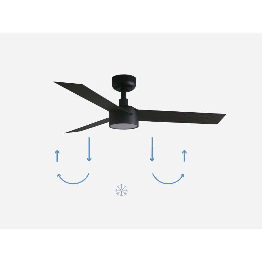 FARO 34289-1TW - LED Zatemnitveni stropni ventilator CRUISER S LED/18W/230V 2700/4000/6500K pr. 106 cm črna + Daljinski upravljalnik