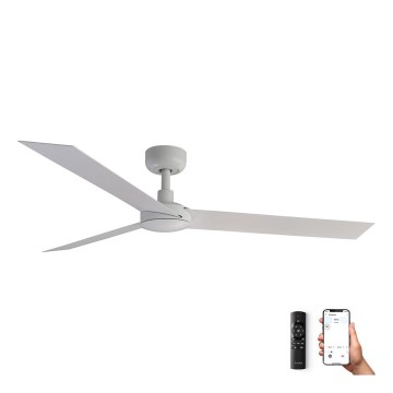 FARO 34290WP - Stropni ventilator CRUISER L bela pr. 132 cm SMART + Daljinski upravljalnik