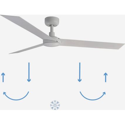 FARO 34290WP - Stropni ventilator CRUISER L bela pr. 132 cm SMART + Daljinski upravljalnik