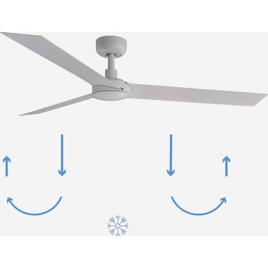 FARO 34290WP - Stropni ventilator CRUISER L bela pr. 132 cm SMART + Daljinski upravljalnik