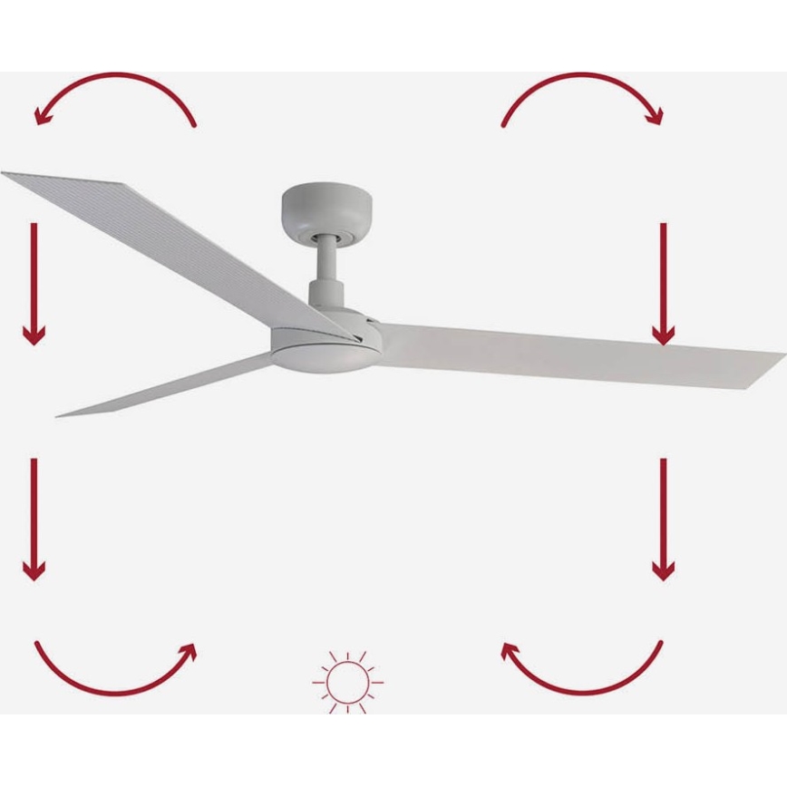 FARO 34290WP - Stropni ventilator CRUISER L bela pr. 132 cm SMART + Daljinski upravljalnik