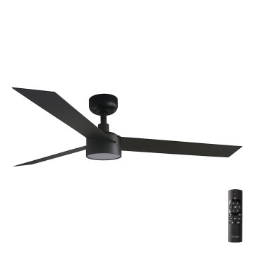 FARO 34291-1TW - LED stropni ventilator CRUISER z zatemnitvijo LED/20W/230V 2700/3000/4000K premer 132 cm črna + daljinski upravljalnik
