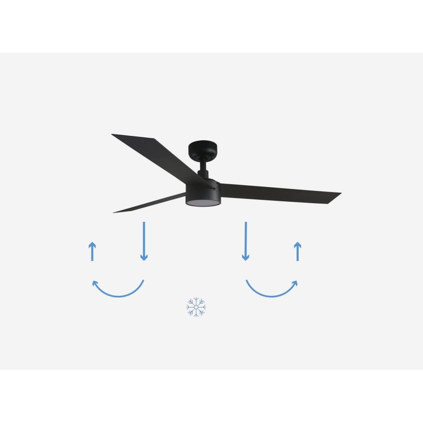 FARO 34291-1TW - LED Zatemnitveni stropni ventilator CRUISER LED/20W/230V 2700/4000/6500K pr. 132 cm črna + Daljinski upravljalnik