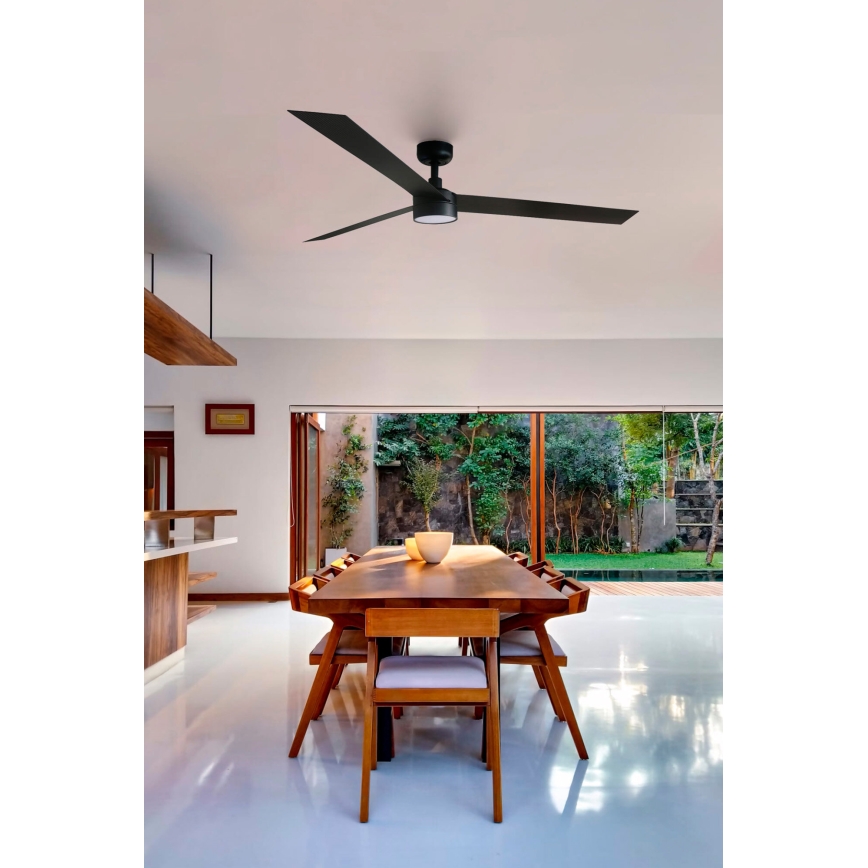 FARO 34293-1TW - LED zatemljiv stropni ventilator CRUISER XL LED/18W/230V 2700/3000/4000K, premer 160 cm, črn + daljinski upravljalnik
