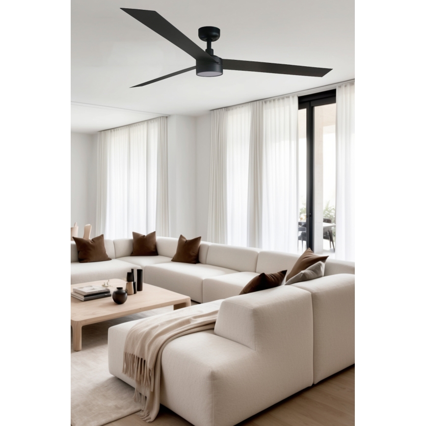 FARO 34293WT1S - LED zatemljiv stropni ventilator CRUISER XL LED/18W/230V 2700/3000/4000K, premer 160 cm, črna, Wi-Fi Tuya + daljinski upravljalnik