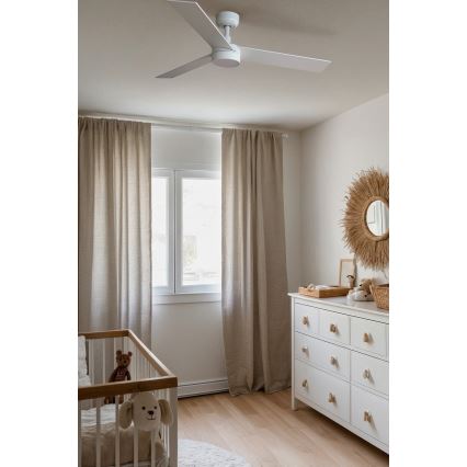 FARO 34295-1TW - LED Zatemnitveni stropni ventilator RUDDER S LED/18W/230V 2700/4000/6500K pr. 106 cm bela + Daljinski upravljalnik