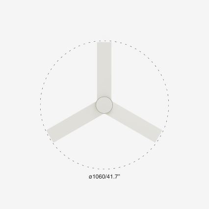 FARO 34295-1TW - LED Zatemnitveni stropni ventilator RUDDER S LED/18W/230V 2700/4000/6500K pr. 106 cm bela + Daljinski upravljalnik
