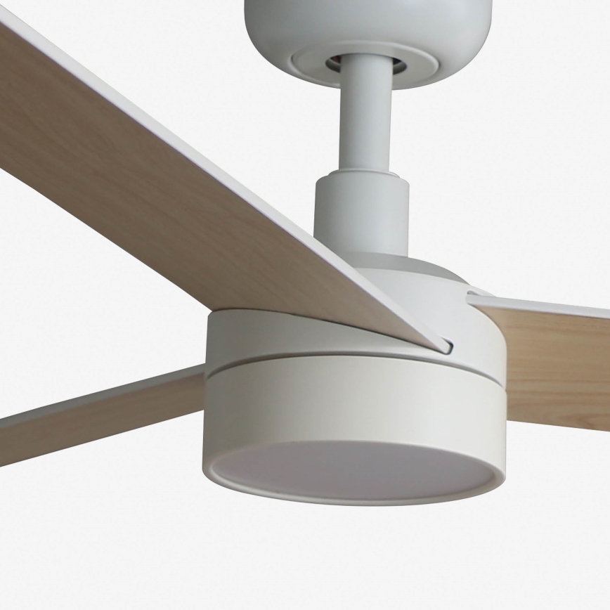 FARO 34295WT-1TW - LED Zatemnitveni stropni ventilator RUDDER S LED/18W/230V 2700/4350/6000K bela/bež pr. 106 cm Wi-Fi Tuya + Daljinski upravljalnik