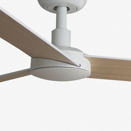 FARO 34295WT - Stropni ventilator RUDDER S bela/bež pr. 106 cm Wi-Fi Tuya + Daljinski upravljalnik