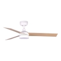 FARO 34295WT1S - LED stropni ventilator RUDDER S LED/18W/230V 2700/3000/4000K premer 106 cm bež/bela Wi-Fi Tuya + daljinsko upravljanje