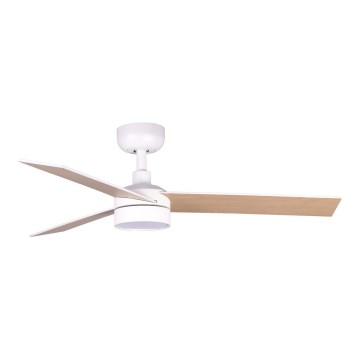FARO 34295WT1S - LED stropni ventilator RUDDER S LED/18W/230V 2700/3000/4000K premer 106 cm bež/bela Wi-Fi Tuya + daljinsko upravljanje