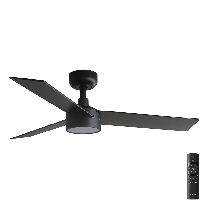 FARO 34296-1TW - LED Zatemnitveni stropni ventilator RUDDER S LED/18W/230V 2700/4000/6500K pr. 106 cm črna + Daljinski upravljalnik