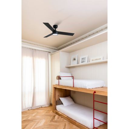 FARO 34296-1TW - LED Zatemnitveni stropni ventilator RUDDER S LED/18W/230V 2700/4000/6500K pr. 106 cm črna + Daljinski upravljalnik