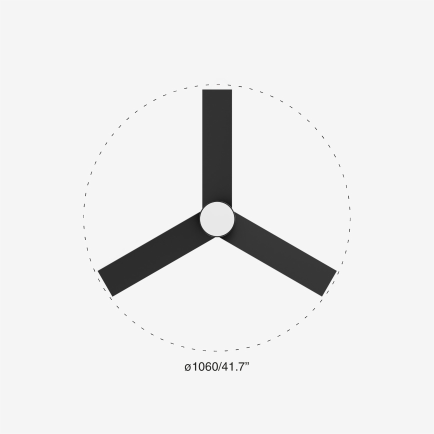 FARO 34296-1TW - Zatemljiv stropni ventilator RUDDER S z LED/18W/230V 2700/3000/4000K, premer 106 cm, črn + daljinski upravljalnik