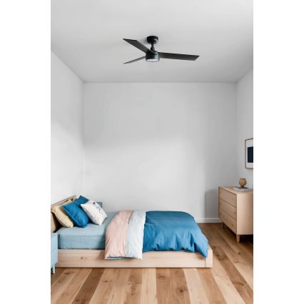 FARO 34296WT1S - zatemnjevalni LED stropni ventilator RUDDER S LED/18W/230V 2700/3000/4000K premer 106 cm rjava/črna Wi-Fi Tuya + daljinski upravljalnik