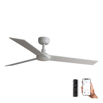 FARO 34297WP - Stropni ventilator RUDDER L bela pr. 132 cm SMART + Daljinski upravljalnik