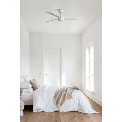 FARO 34297WT-1TW - LED Zatemnitveni stropni ventilator RUDDER L LED/18W/230V 2700/4350/6000K bela pr. 132 cm Wi-Fi Tuya + Daljinski upravljalnik