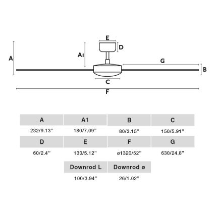 FARO 34298WP - Stropni ventilator RUDDER L črna pr. 132 cm SMART + Daljinski upravljalnik