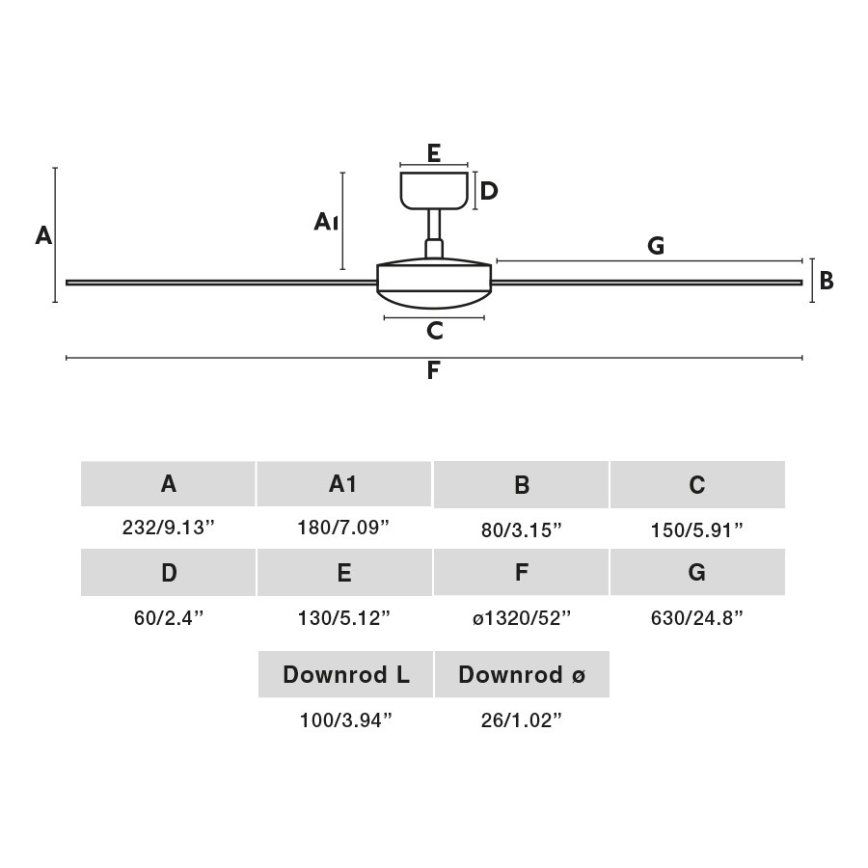 FARO 34298WP - Stropni ventilator RUDDER L črna pr. 132 cm SMART + Daljinski upravljalnik