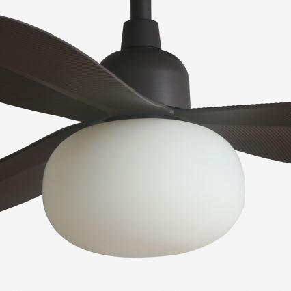 FARO 34301-11L - Stropni ventilator PALMA 1xE27/15W/230V rjava pr. 129 cm IP44 + Daljinski upravljalnik