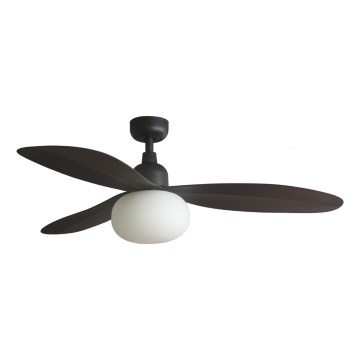 FARO 34301-11L - Stropni ventilator PALMA 1xE27/15W/230V rjava Ø 129 cm IP44 + daljinski upravljač