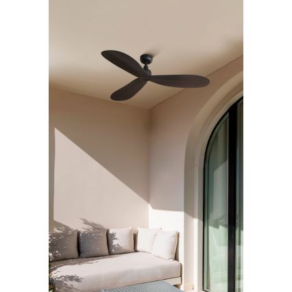 FARO 34301 - Stropni ventilator PALMA rjava pr. 129 cm IP44 + Daljinski upravljalnik
