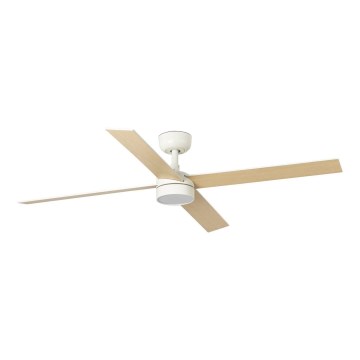 FARO 34355-1TW - LED Zatemnitveni stropni ventilator RUDDER L LED/20W/230V bela/bež pr. 132 cm + Daljinski upravljalnik