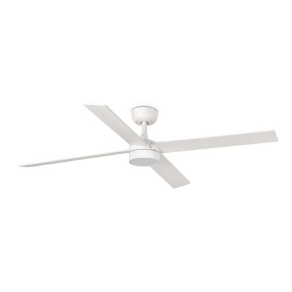 FARO 34355WT-1TW - Zatemljiv LED stropni ventilator RUDDER L LED/18W/230V 2700/3000/4000K bela/bež premer 132 cm Wi-Fi Tuya + daljinski upravljalnik