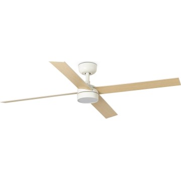FARO 34355WT-1TW - LED Zatemnitveni stropni ventilator RUDDER L LED/18W/230V 2700/4350/6000K bela/bež pr. 132 cm Wi-Fi Tuya + Daljinski upravljalnik
