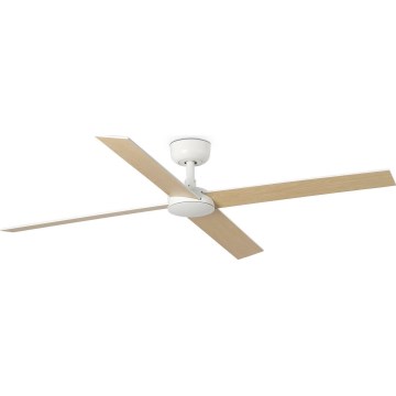 FARO 34355WT - Stropni ventilator RUDDER L bela/bež pr. 132 cm Wi-Fi Tuya + Daljinski upravljalnik