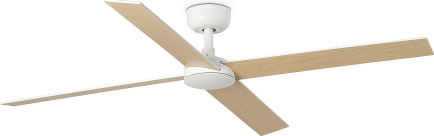 FARO 34355WT - Stropni ventilator RUDDER L bela/bež pr. 132 cm Wi-Fi Tuya + Daljinski upravljalnik