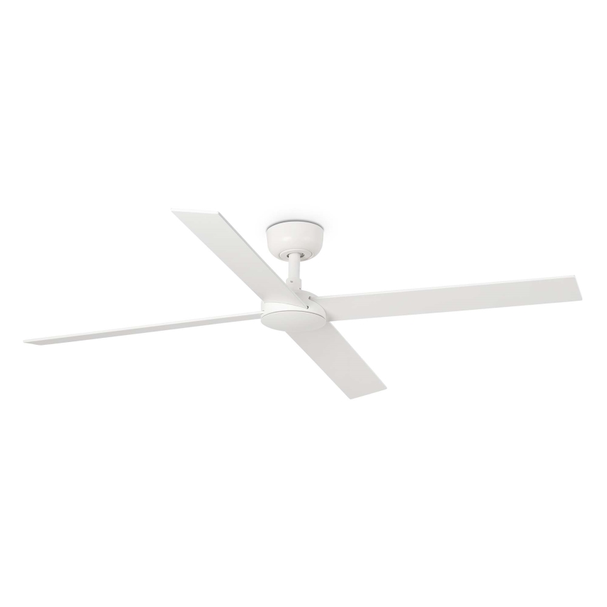 FARO 34355WT - Stropni ventilator RUDDER L bela/bež pr. 132 cm Wi-Fi Tuya + Daljinski upravljalnik