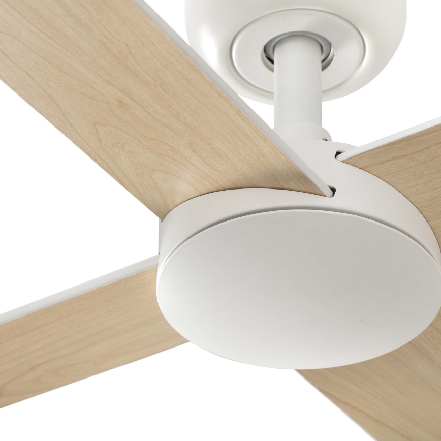FARO 34355WT - Stropni ventilator RUDDER L bela/bež pr. 132 cm Wi-Fi Tuya + Daljinski upravljalnik