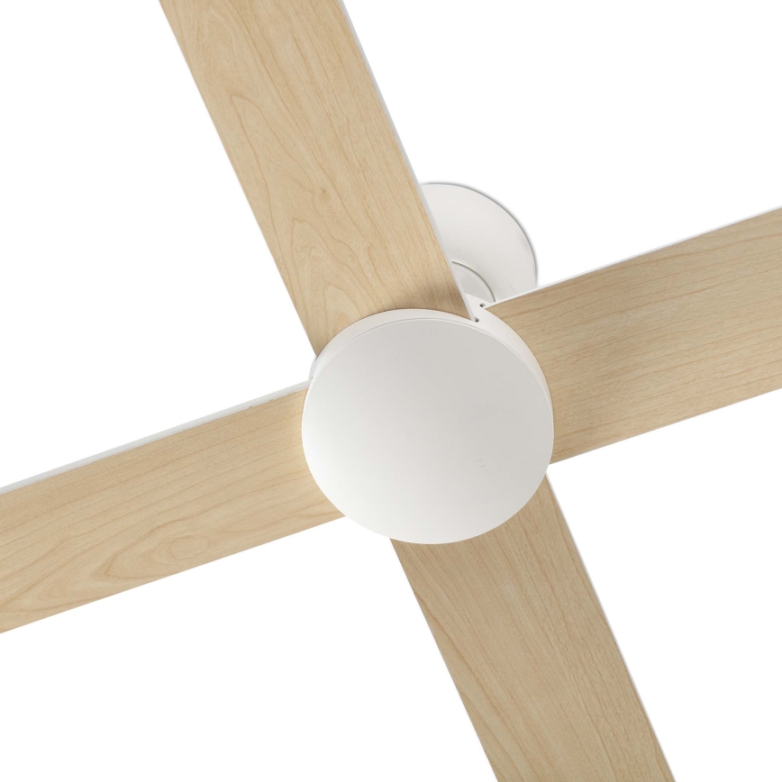 FARO 34355WT - Stropni ventilator RUDDER L bela/bež pr. 132 cm Wi-Fi Tuya + Daljinski upravljalnik